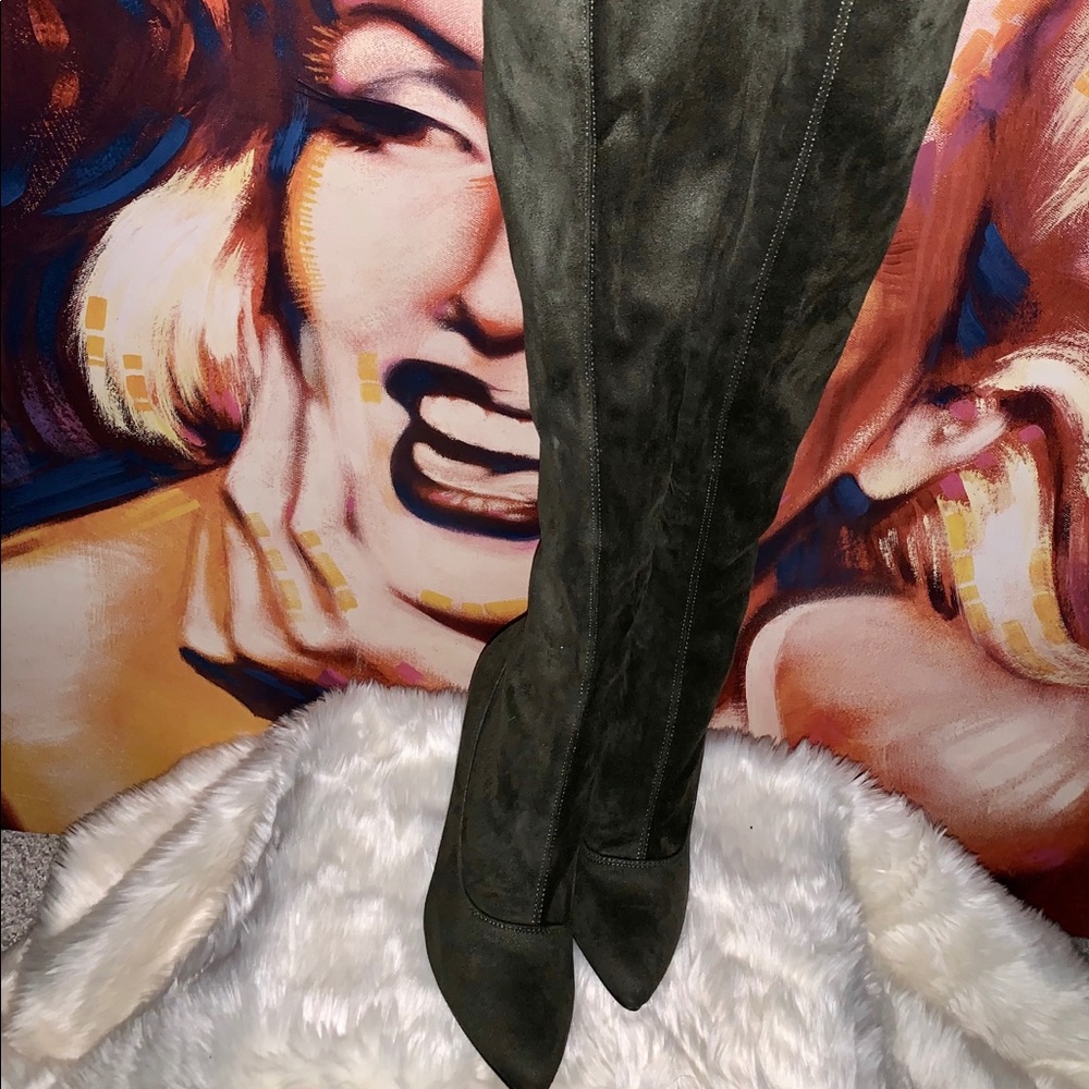 Olive Thigh High Boots